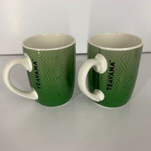 Set of 2 Starbucks x‎ Teavana Geometric Green Coffee Tea Mug 10 fl oz 295 ml